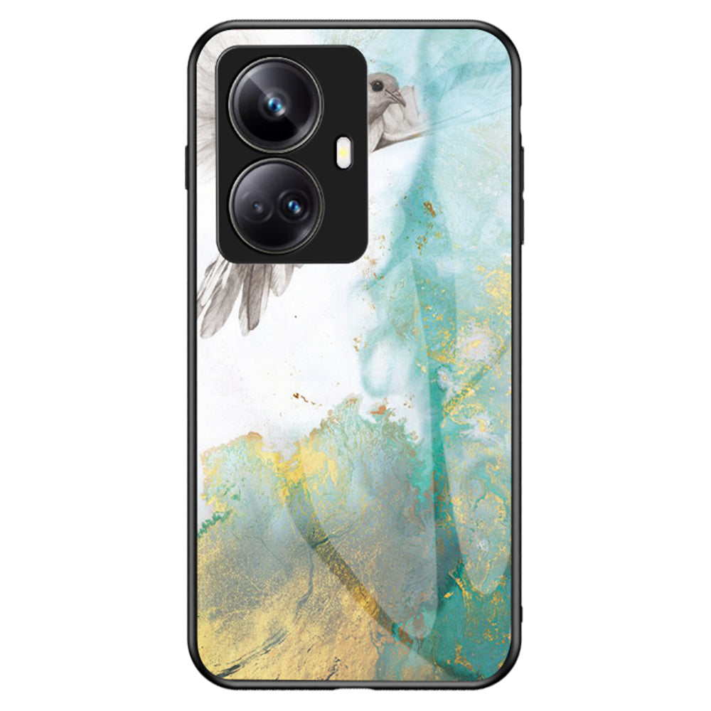 Drop-proof PC TPU Phone Case For Realme 10 Pro 5G Marble Pattern Printing Tempered Glass Back Cover Drop-proof PC TPU Phone Case For Realme 10 Pro 5G Marble Pattern Printing Tempered Glass Back Cover